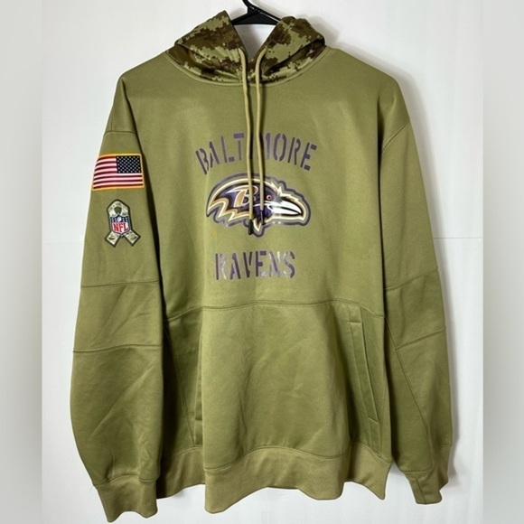 Nike Other - Nike NFL Baltimore Ravens Hoodie Mens med. Salute to Service Dri-FIT On-Field